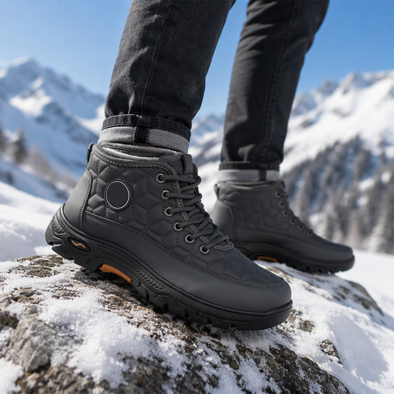 Bottes de neige chaudes pour hommes à doublure pelucheuse