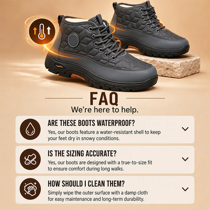 Bottes de neige chaudes pour hommes à doublure pelucheuse
