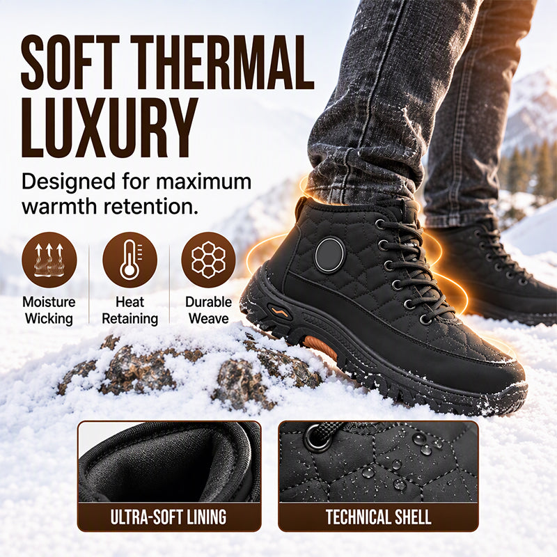 Bottes de neige chaudes pour hommes à doublure pelucheuse