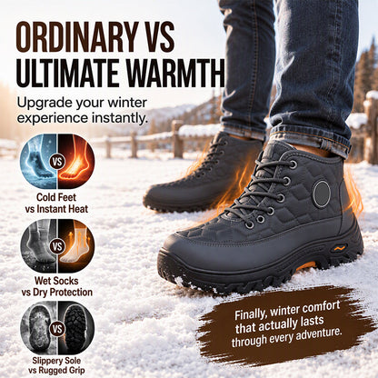 Bottes de neige chaudes pour hommes à doublure pelucheuse