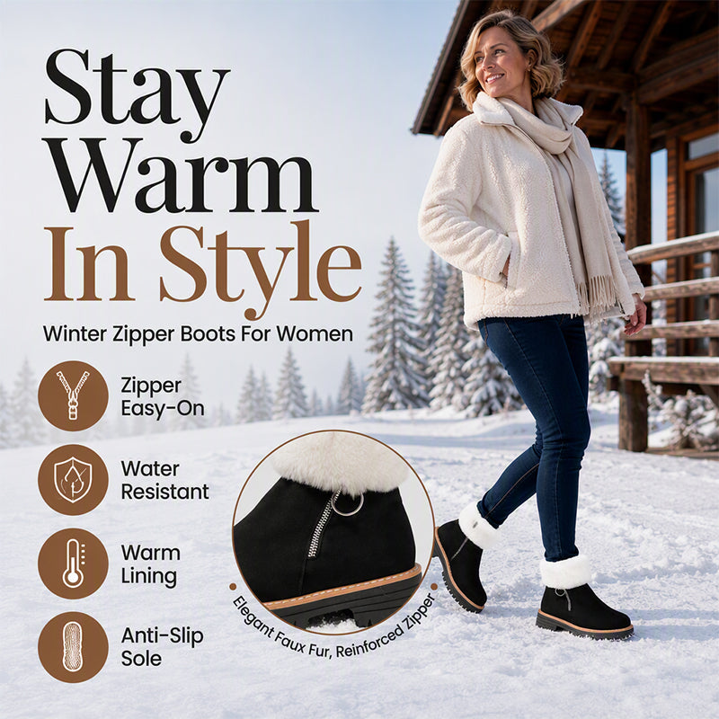 Bottes de neige d'hiver chaudes et antidérapantes pour femmes
