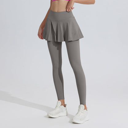 Legging taille haute pour femme avec jupe