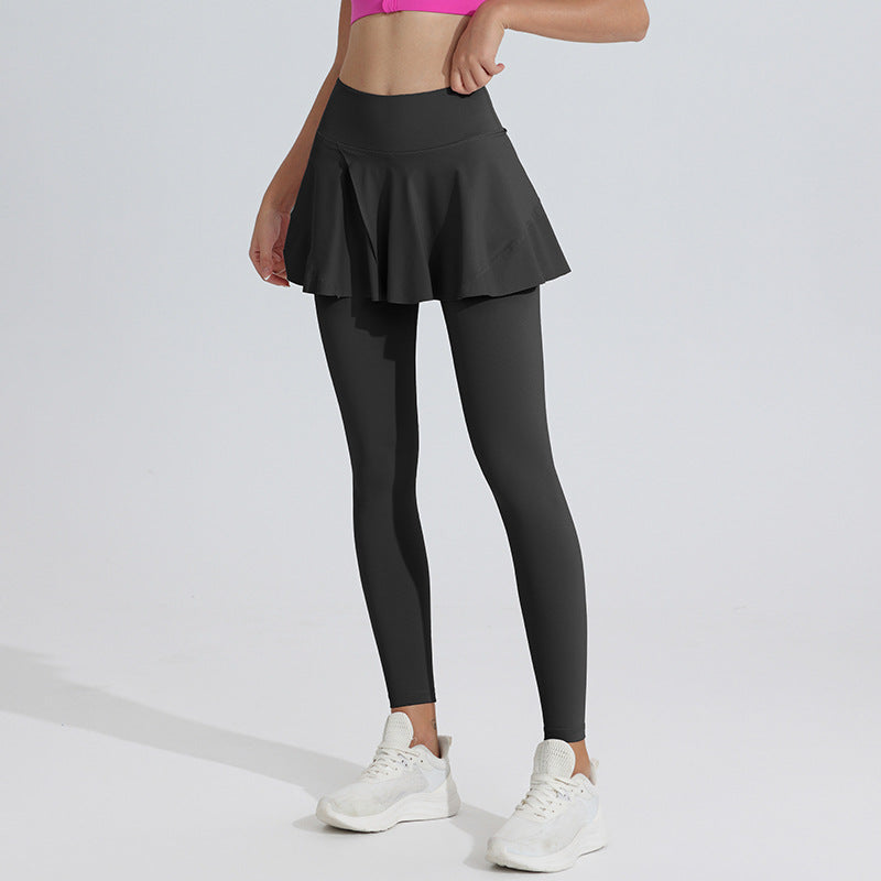 Legging taille haute pour femme avec jupe
