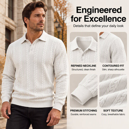 Haut Homme Décontracté à Texture Cable Jacquard