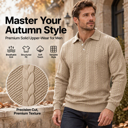 Haut Homme Décontracté à Texture Cable Jacquard
