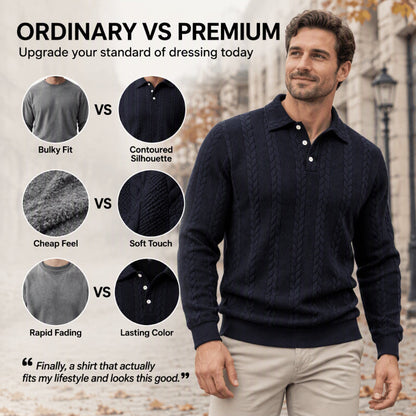 Haut Homme Décontracté à Texture Cable Jacquard