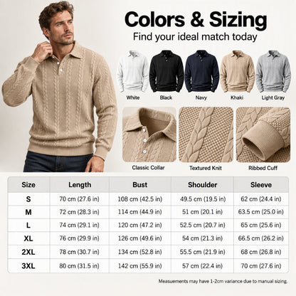 Haut Homme Décontracté à Texture Cable Jacquard