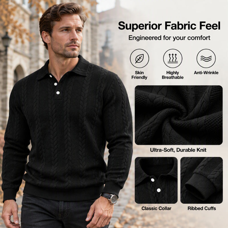 Haut Homme Décontracté à Texture Cable Jacquard