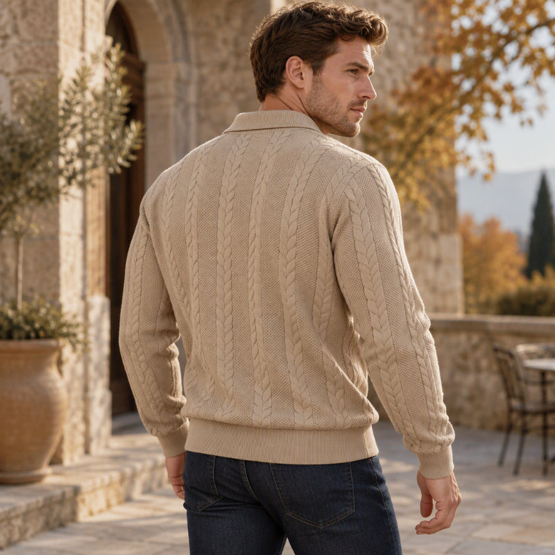 Haut Homme Décontracté à Texture Cable Jacquard