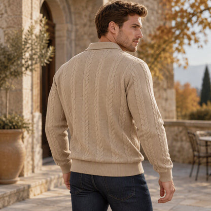 Haut Homme Décontracté à Texture Cable Jacquard