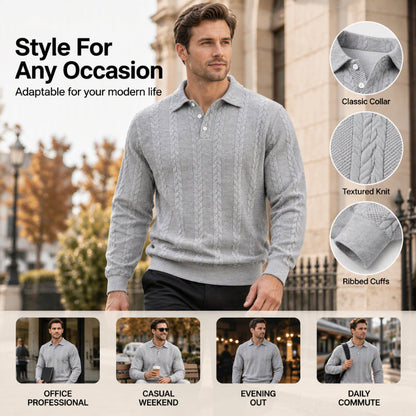 Haut Homme Décontracté à Texture Cable Jacquard