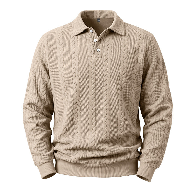 Haut Homme Décontracté à Texture Cable Jacquard