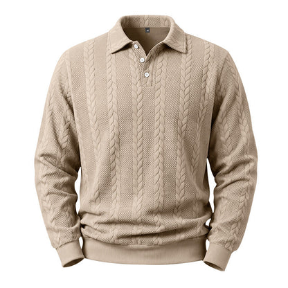 Haut Homme Décontracté à Texture Cable Jacquard