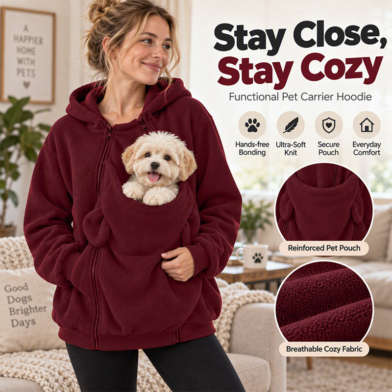 ✨Stock limité, ne passez pas à côté !🎉Sweat à capuche avec poche « kangourou » pour transporter votre animal de compagnie