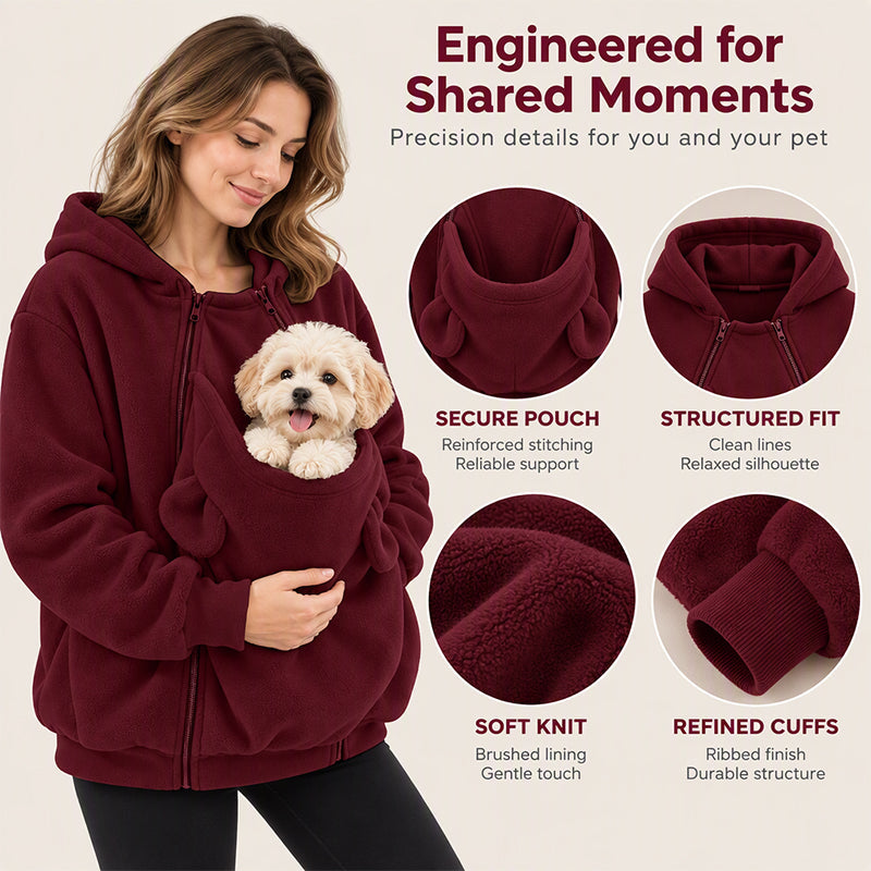 ✨Stock limité, ne passez pas à côté !🎉Sweat à capuche avec poche « kangourou » pour transporter votre animal de compagnie