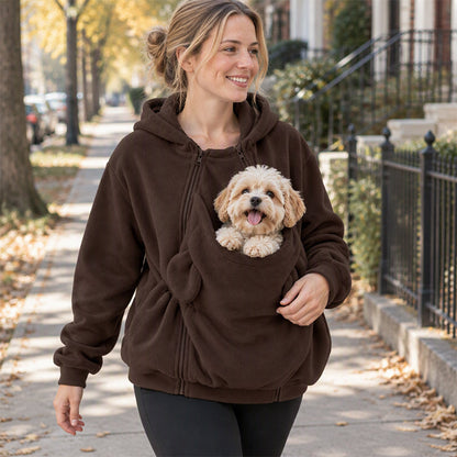 ✨Stock limité, ne passez pas à côté !🎉Sweat à capuche avec poche « kangourou » pour transporter votre animal de compagnie