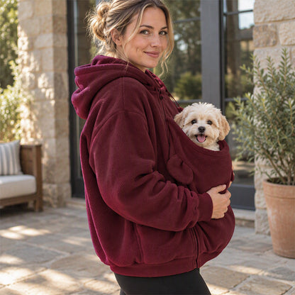 ✨Stock limité, ne passez pas à côté !🎉Sweat à capuche avec poche « kangourou » pour transporter votre animal de compagnie