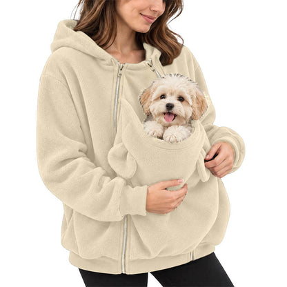 ✨Stock limité, ne passez pas à côté !🎉Sweat à capuche avec poche « kangourou » pour transporter votre animal de compagnie