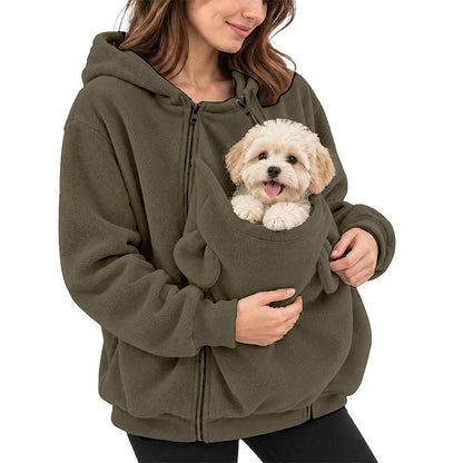 ✨Stock limité, ne passez pas à côté !🎉Sweat à capuche avec poche « kangourou » pour transporter votre animal de compagnie