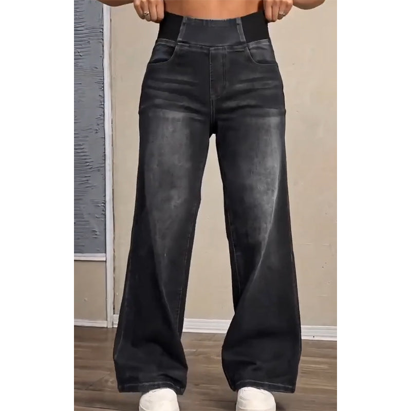 Jean décontracté évasé extensible pour femme