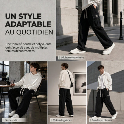 Pantalon cargo en velours côtelé coupe décontractée pour homme