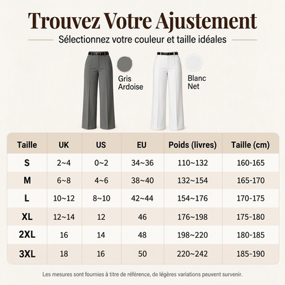 💖Soldes ! Prix cassés💖Pantalon de ville à taille haute et jambe large pour femme