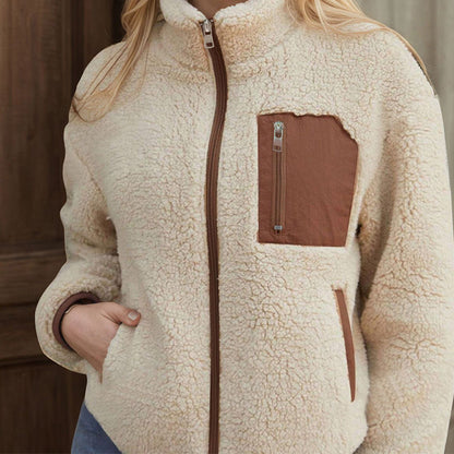 💖Soldes ! Prix cassés💖Veste d'hiver en peluche sherpa zippée pour femme