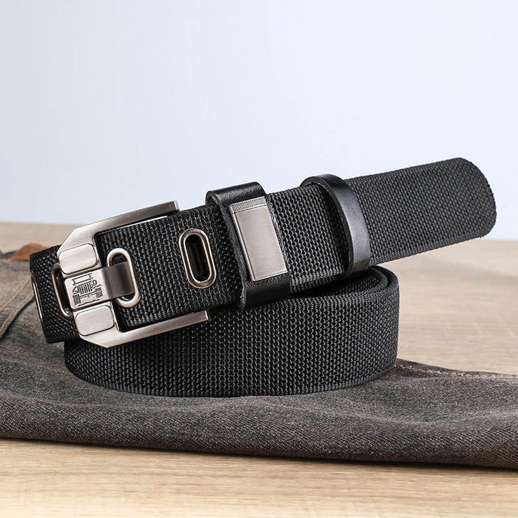 Ceinture tactique tressée robuste pour l'extérieur avec boucle métallique