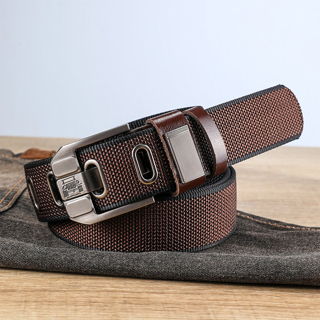 Ceinture tactique tressée robuste pour l'extérieur avec boucle métallique