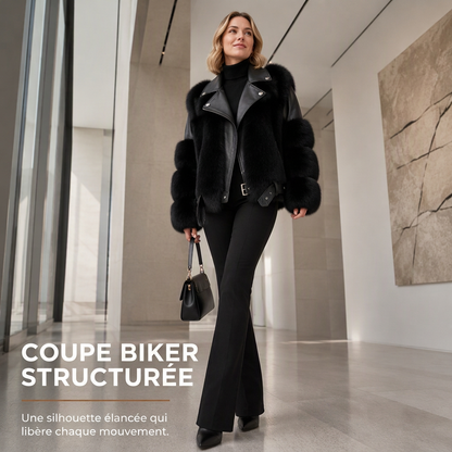 Manteau d'hiver court en fausse fourrure pour femme