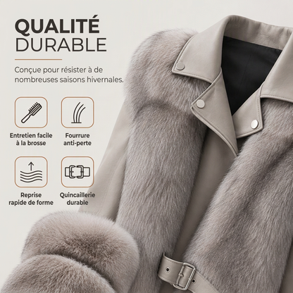 Manteau d'hiver court en fausse fourrure pour femme