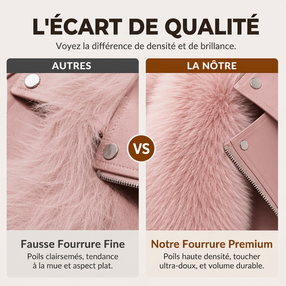 Manteau d'hiver court en fausse fourrure pour femme