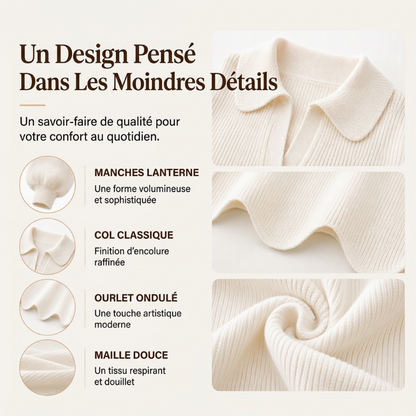 💖Soldes ! Prix cassés💖Pull élégant pour femmes avec col en V et manches lanterne