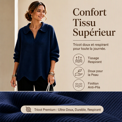 💖Soldes ! Prix cassés💖Pull élégant pour femmes avec col en V et manches lanterne