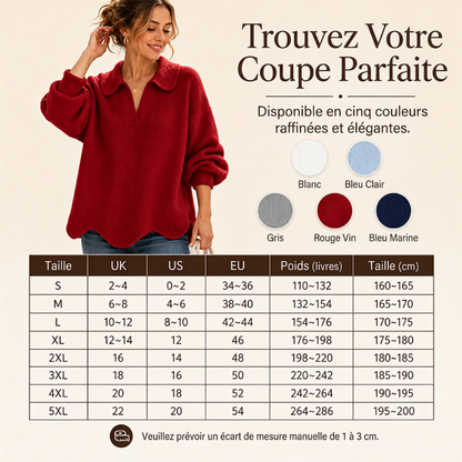 💖Soldes ! Prix cassés💖Pull élégant pour femmes avec col en V et manches lanterne