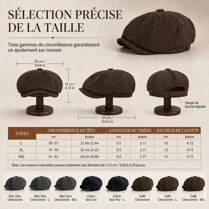 🧢Casquette de peintre vintage, casquette de livreur de journaux octogonale