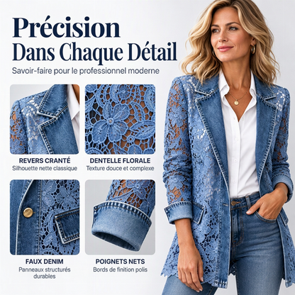 💖Soldes ! Prix cassés💖Veste en dentelle florale élégante pour femme à découpes