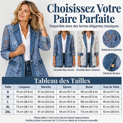 💖Soldes ! Prix cassés💖Veste en dentelle florale élégante pour femme à découpes