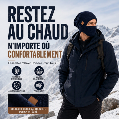 Bonnet thermique d'hiver pour femme avec masque facial intégré