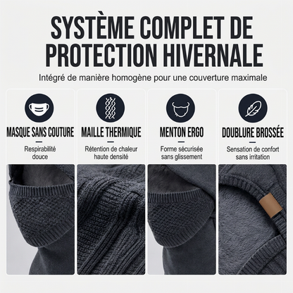 Bonnet thermique d'hiver pour femme avec masque facial intégré