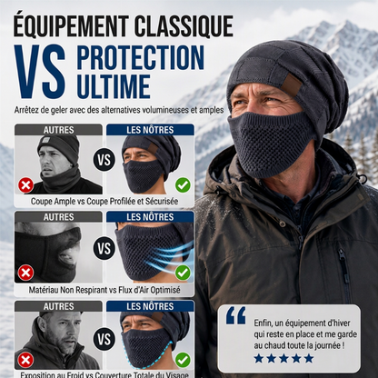 Bonnet thermique d'hiver pour femme avec masque facial intégré