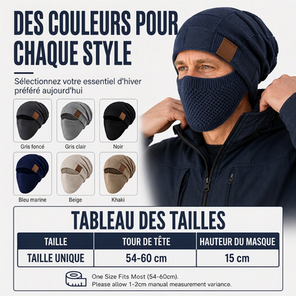 Bonnet thermique d'hiver pour femme avec masque facial intégré