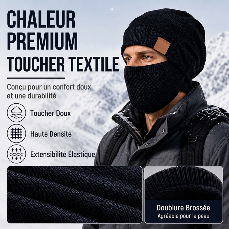 Bonnet thermique d'hiver pour femme avec masque facial intégré