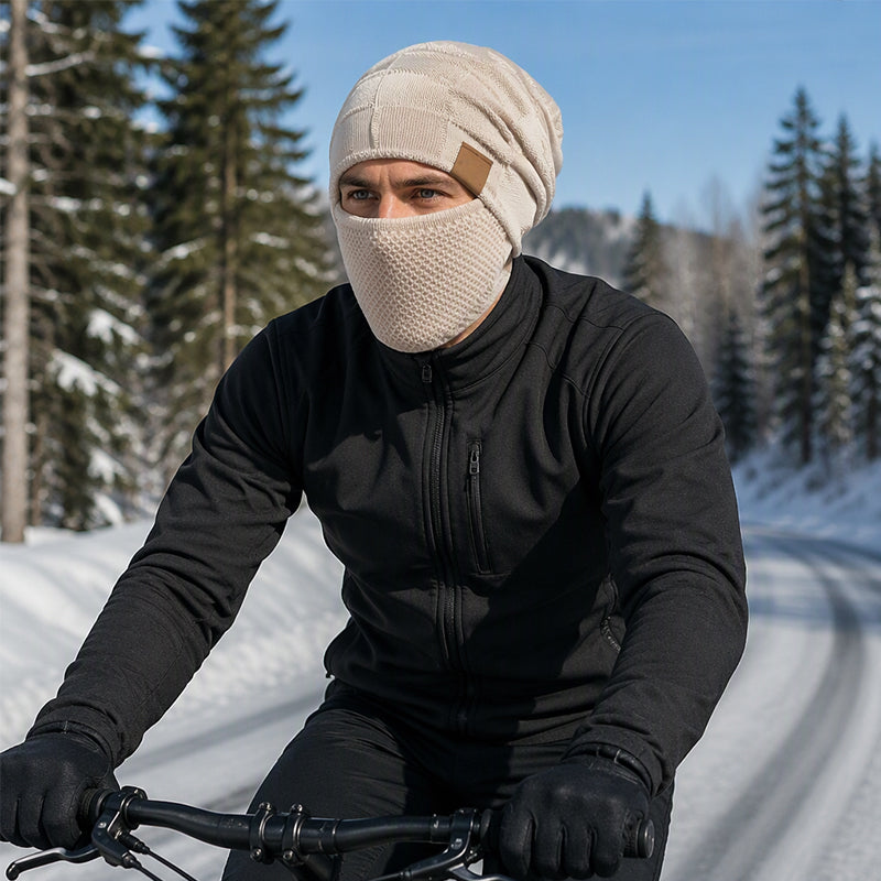 Bonnet thermique d'hiver pour femme avec masque facial intégré