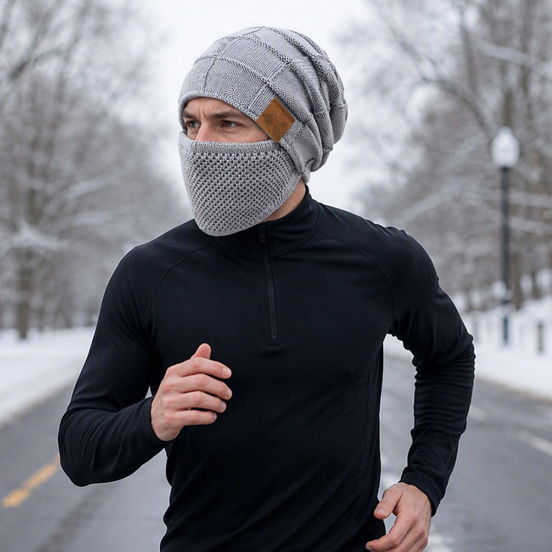 Bonnet thermique d'hiver pour femme avec masque facial intégré