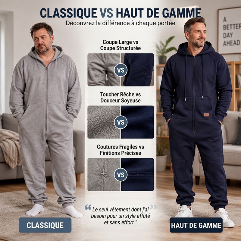 Combinaison à capuche thermique décontractée et confortable pour homme