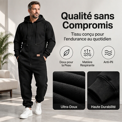 Combinaison à capuche thermique décontractée et confortable pour homme