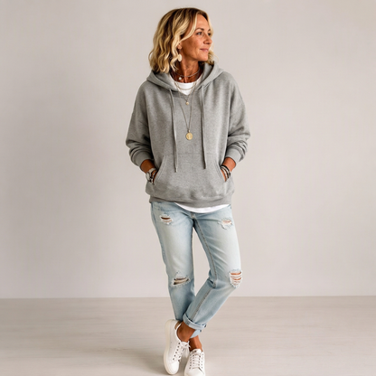 Hoodie oversize à cordon de serrage pour femme