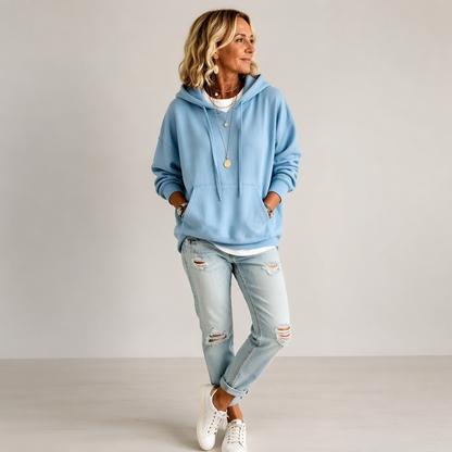 Hoodie oversize à cordon de serrage pour femme
