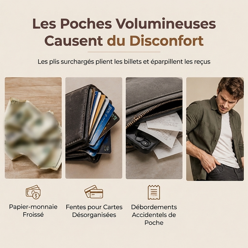 Portefeuille long à fermeture éclair pour homme, grande capacité, étui pour cartes multifonctionnel, pochette